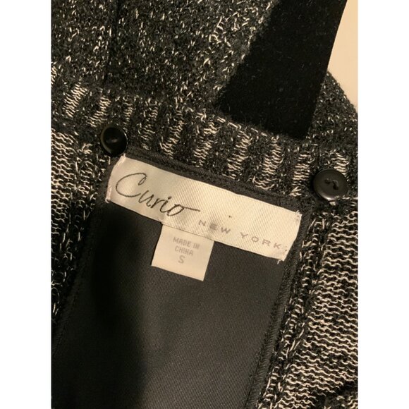 Curio Black & White Speckled Knit V-Neck Sweater, Size Small - Picture 6 of 6